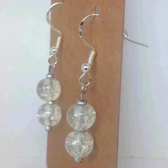 Beautifully beaded 925 earrings - Picture 2 of 3